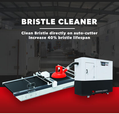 Bristle clean machine use on the auto-cutter, increasing bristle lifespan by 40%